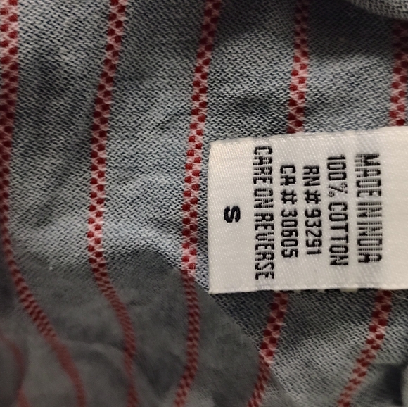 Dylan Anthropologie Striped Embroidered Notched Neckline Short Sleeve Top Sz S - Picture 4 of 4